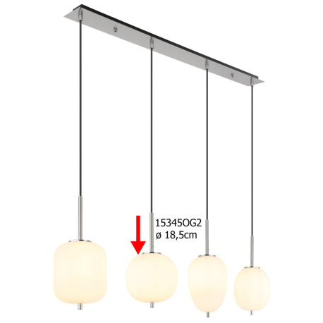 Náhradné sklo biele, Ø 18,5 cm pre 15345-3NO, 15345-3DNO, 15345-4NO, 15345-6NO, 15345TNO