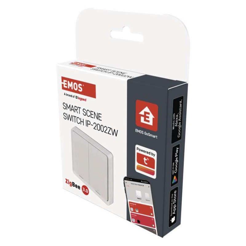 GoSmart Prenosný ovládač scén IP-2002ZW, ZigBee 3.0, 2-tlačidlový 9