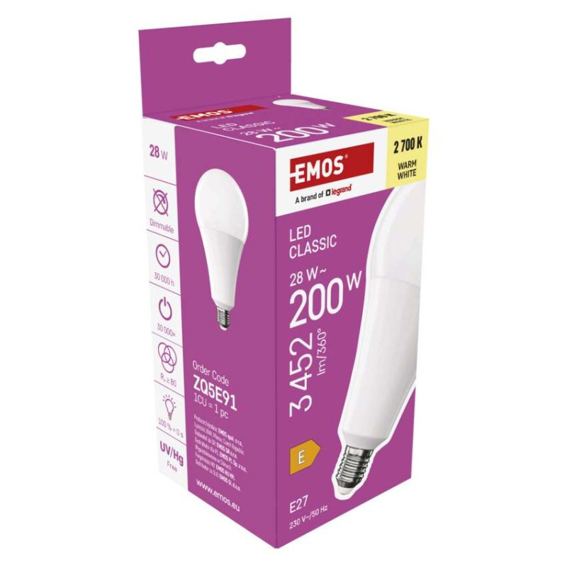 LED žiarovka Classic A95 / E27 / 28 W (200 W) / 3452 lm / Teplá biela 6