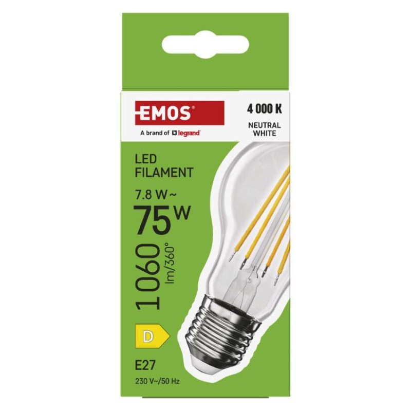LED žiarovka Filament A60 / E27 / 7,8 W (75 W) / 1060 lm / Neutrálna biela 4