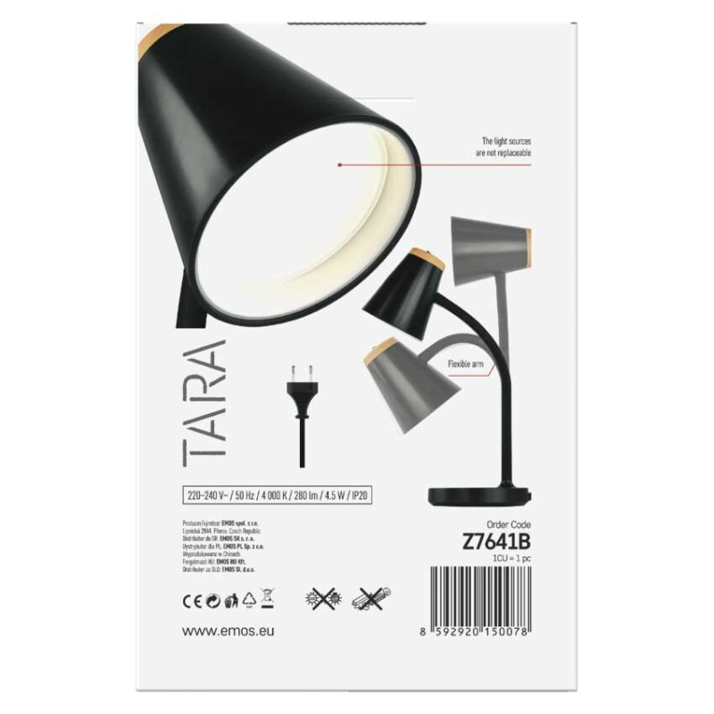 LED stolná lampa TARA, čierna 11
