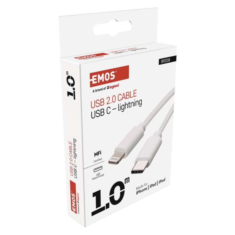 Nabíjací a dátový kábel USB-C 2.0 / Lightning MFi, 1 m, biely 4