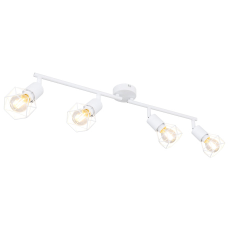 Stropné svietidlo, kov biely, nastaviteľné, DxŠxV: 600x80x195, bez žiaroviek 4xE14, max. 40W 230V