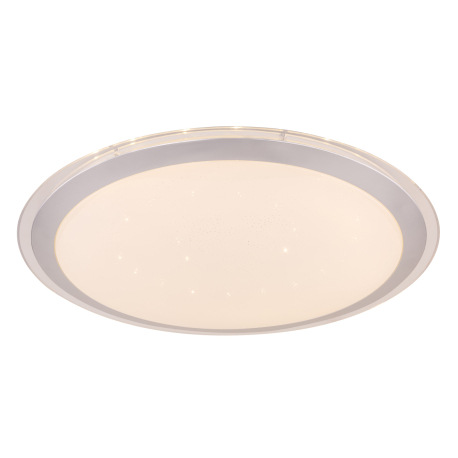 Stropné svietidlo, kov biely strieborný, akryl biely, číry, kompatibilné s Google Assistant a Alexa, 8