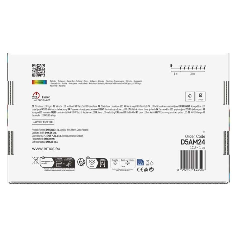 LED vianočná cherry reťaz – guličky, 30 m, vonk. aj vnútor., multicolor, programy, časovač 11