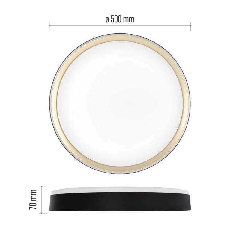 LED nástenné svietidlo ILVI, kruhové 45 W, stmievanie + CCT, čierna + šampanská 2