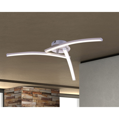 Stropné svietidlo, nikel, plast, akrylové krištále, nastaviteľné, krokový spínač, fixácia farieb, Ø6 1