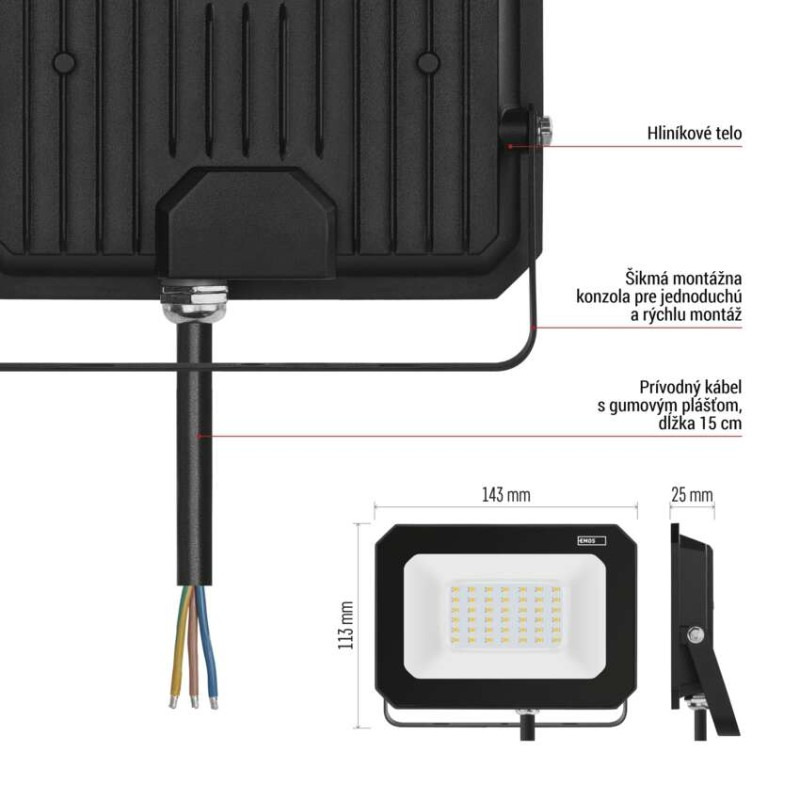 LED reflektor SIMPO 20 W neutrálna biela 10
