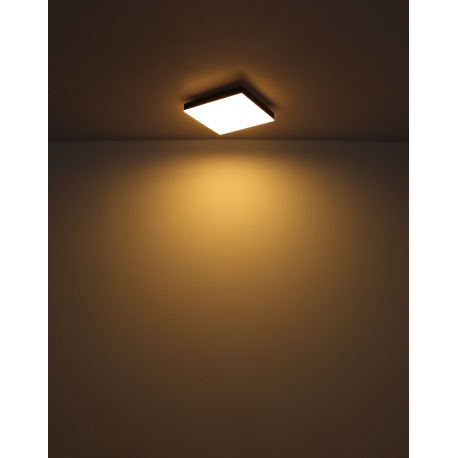 Stropné svietidlo kov biely, plast čierny matný, akryl opál, DxŠxV: 300x300x65mm, LED 18W 230V, 2300 4