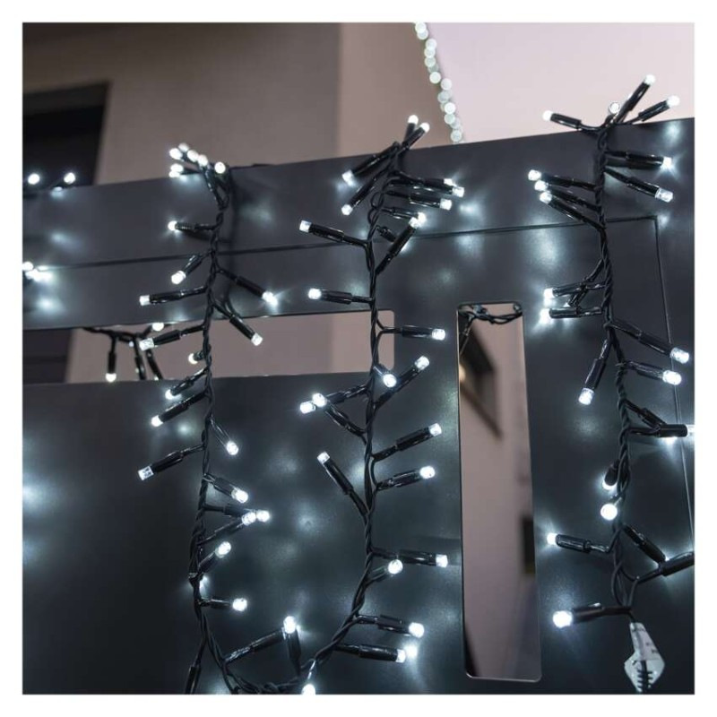 Profi LED spojovacia reťaz čierna – cluster, 3m, vonkaj. aj vnútorná, studená biela 4