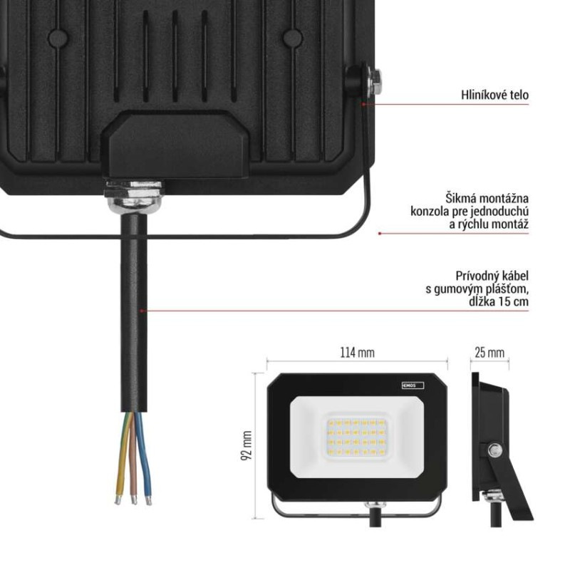LED reflektor SIMPO 20 W neutrálna biela 9