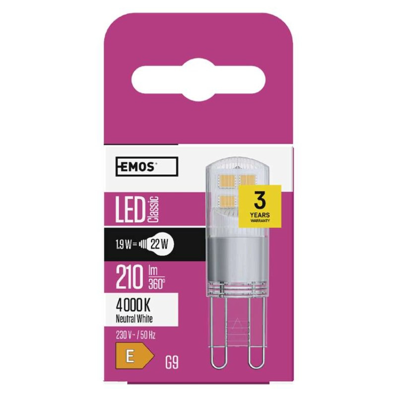 LED žiarovka Classic JC / G9 / 1,9 W (22 W) / 210 lm / neutrálna biela 5