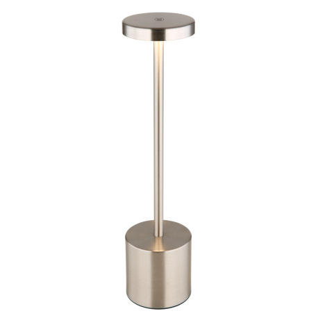 Nabíjateľná stolová lampa, kov matný nikel, plast biely, dotykové zapnutie/vypnutie, plynulé dotykov 17