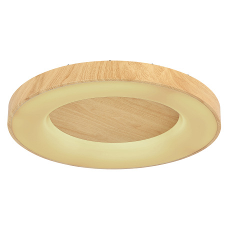 Stropné svietidlo, kov biely/imitácia dreva, plast opál, pamäťová funkcia, nočné svetlo, stmievateľn 18