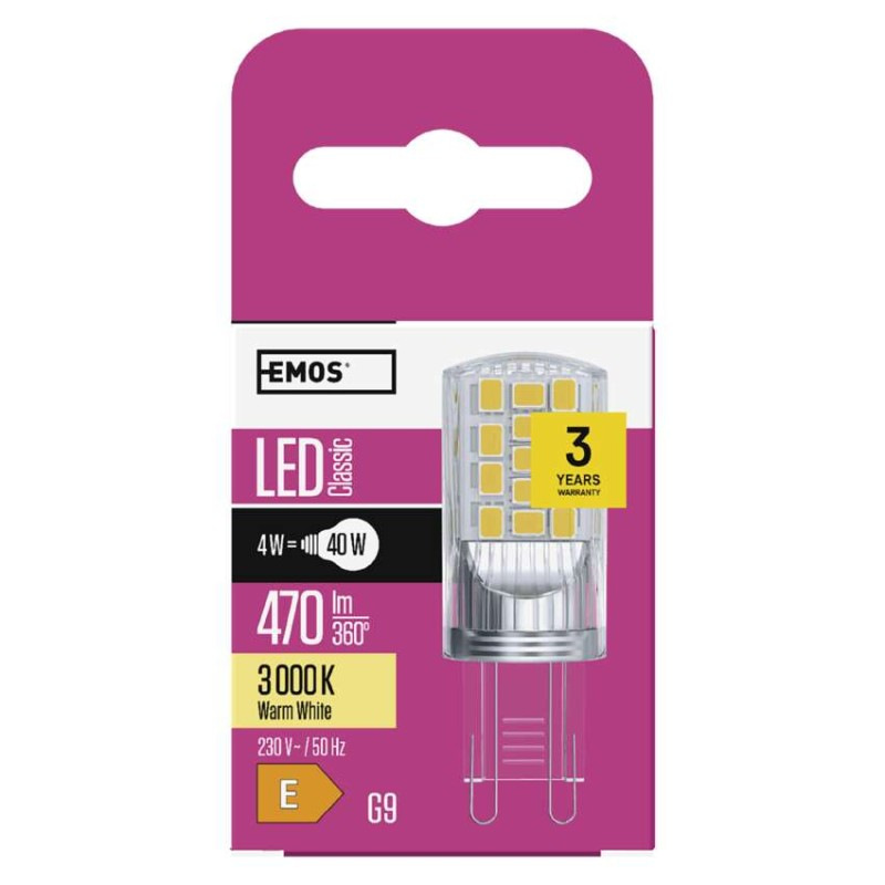 LED žiarovka Classic JC / G9 / 4 W (40 W) / 470 lm / teplá biela 5