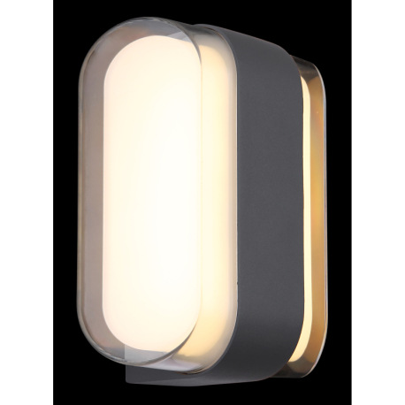 Vonkajšie svietidlo, kov antracit matný, akryl transparentný, plast biely, IP54, ŠxV: 160x125mm, H: 2