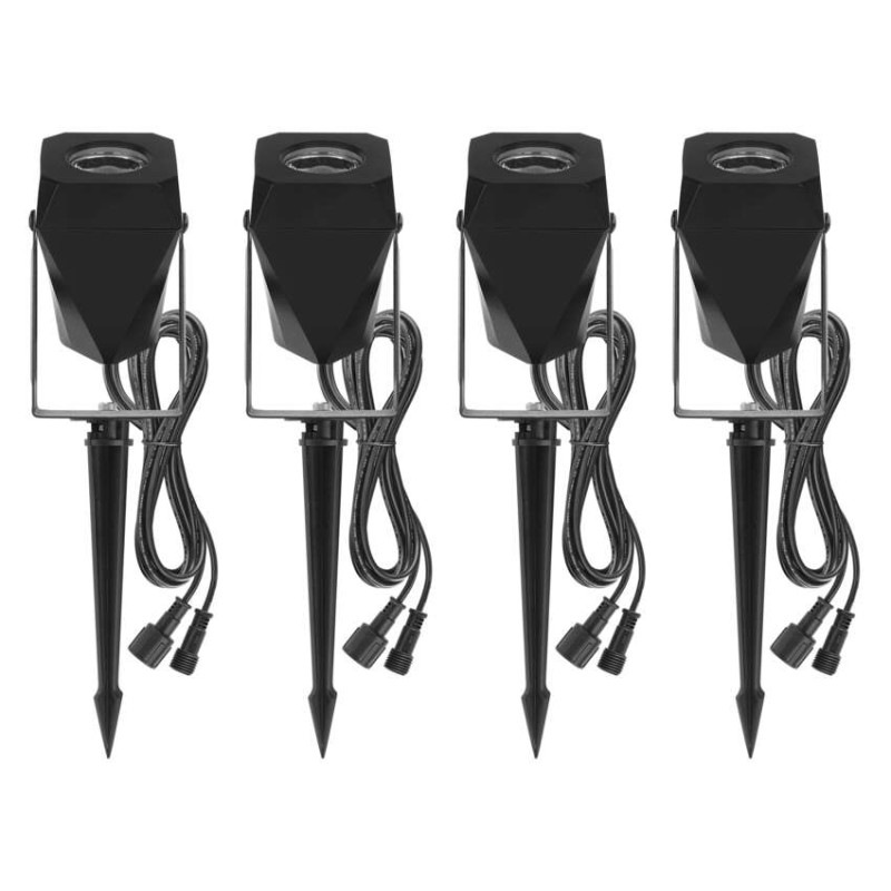 GoSmart vonkajšie LED bodové svetlo, štart. sada, 4 diely, 7 W, RGBIC stmievateľné, WiFi 6