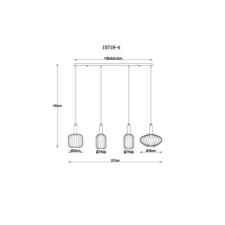 Závesné svietidlo, kov čierny matný, sklo, kábel PVC čierny, možnosť skrátenia výšky, rôzne tvary sk 5