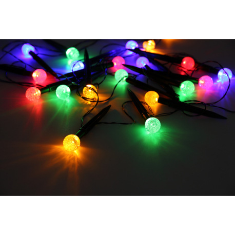 Solárne svietidlo, plast čierny/priehľadný, krokový spínač, RGB menič farieb, 4 svetelné režimy: 300 10