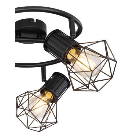 Stropné svietidlo, kov čierny, Ø285, V: 190, bez žiaroviek 3xE27, max. 40W 230V 16