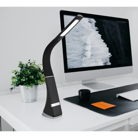 Stolové svietidlo, plast čierny, chrómový, dotykový stmievač, bez adaptéra, USB-C - USB-C, Flexo, CR 12