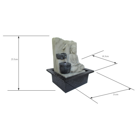 Dekoratívne svietidlo, plast sivý, vrátane čerpadla, DxŠxV:210x185x255, vrátane 1xLED 0,13W 12V. 4