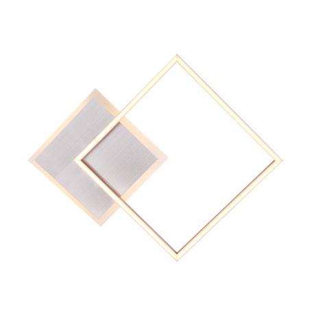 Stropné svietidlo, nikel, akryl opál biely, DxŠxV: 370x370x55, vrátane 1xLED 20W 230V, 1110lm, 3000K 10