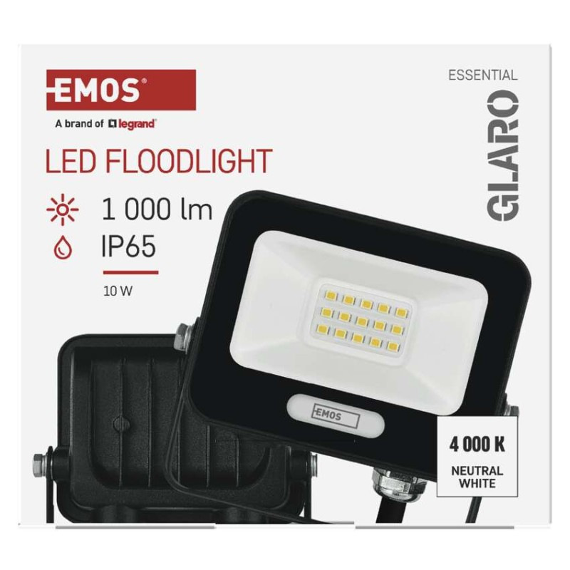 LED reflektor GLARO 10W, čierny, IP65, 1000 lm, neutrálna biela 11