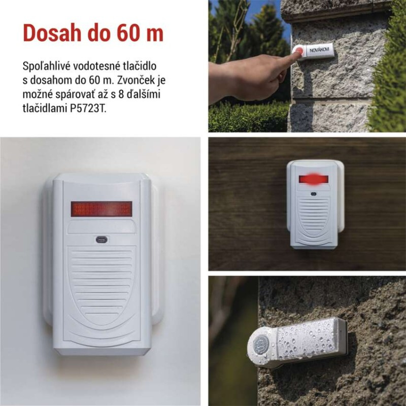 Domový bezdrôtový zvonček P5705 do zásuvky 3