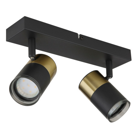 Nástenné svietidlo, kov čierny, hliník medený a čierny, plast dymový, DxŠxV: 260x60x120mm, bez žiaro 13