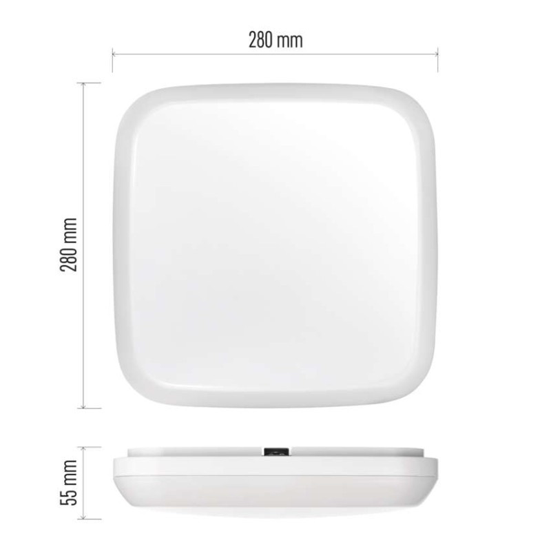 LED prisadené svietidlo Dori, štvorcové b. 24,5W n.b.,IP54 2