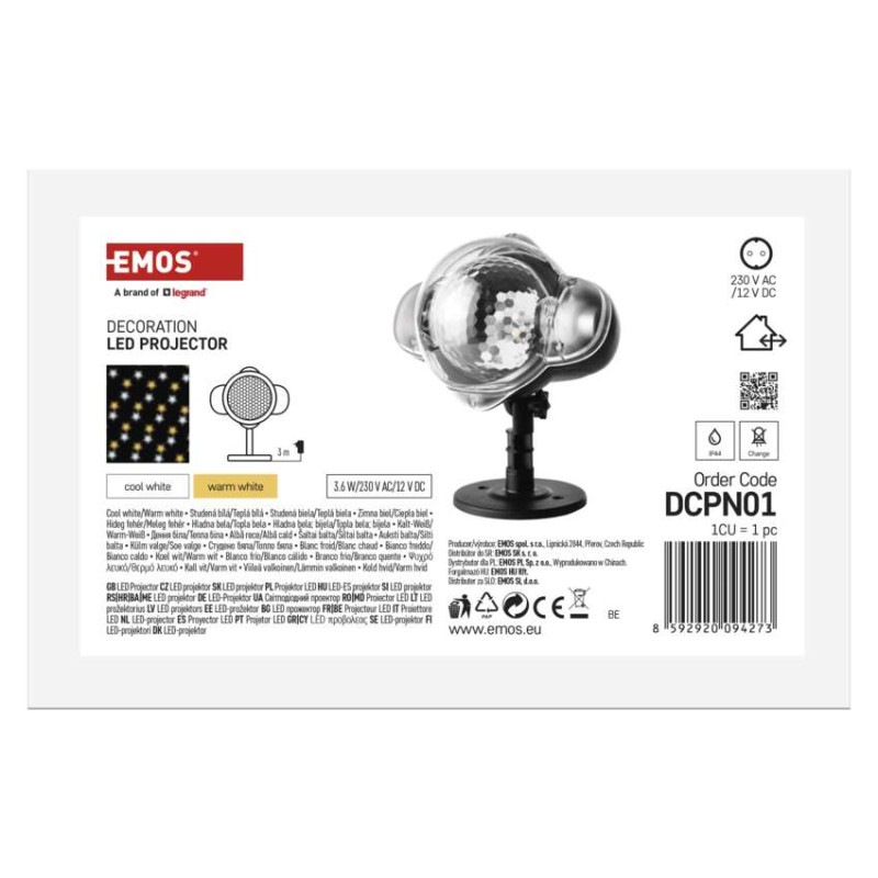 LED dekoratívny projektor – hviezdičky, vonkajší aj vnútorný, teplá/studená biela 7