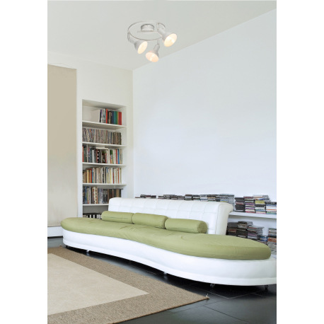 Stropné svietidlo, kov, biela so zlatou patinou, biela, Ø 250, V: 185, bez žiaroviek 3xE14, max. 40W 3