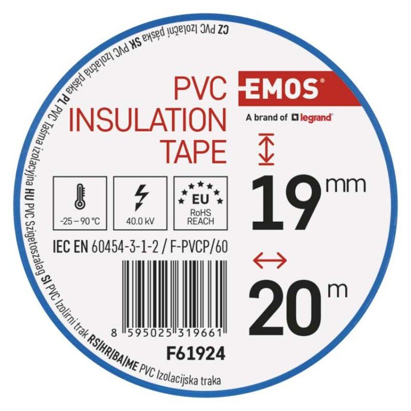Izolačná páska PVC 19mm / 20m modrá 2