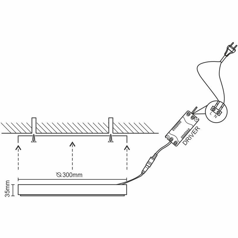 LED prisadený panel 24W / PRSF / SMD / 4000K / WH - LPL325 6
