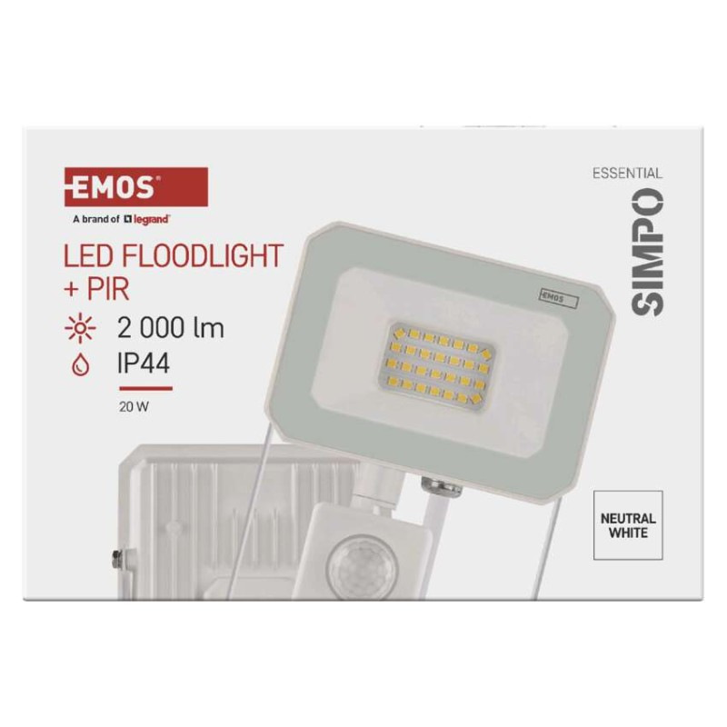 LED reflektor SIMPO, 20W, PIR, neutrálna biela 6