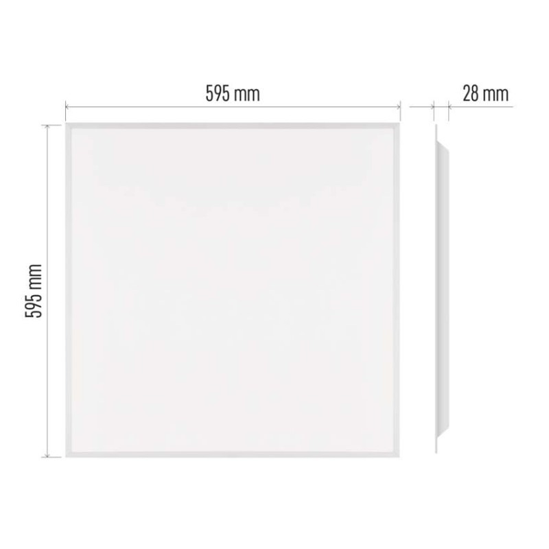 LED panel REXXO backlit 60×60, štvorcový vstavaný biely, 30W neutr.b. 2