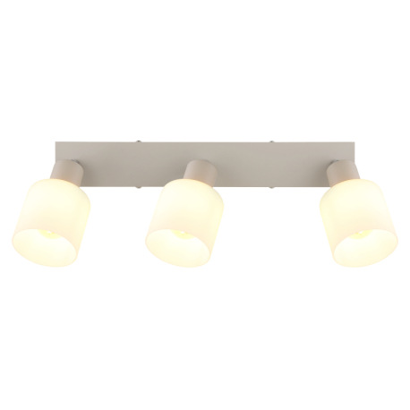 Stropné svietidlo, kov, piesková matná, kov chrómovaný, sklo biele, DxŠxV: 410x80x185mm, bez žiarovi 4