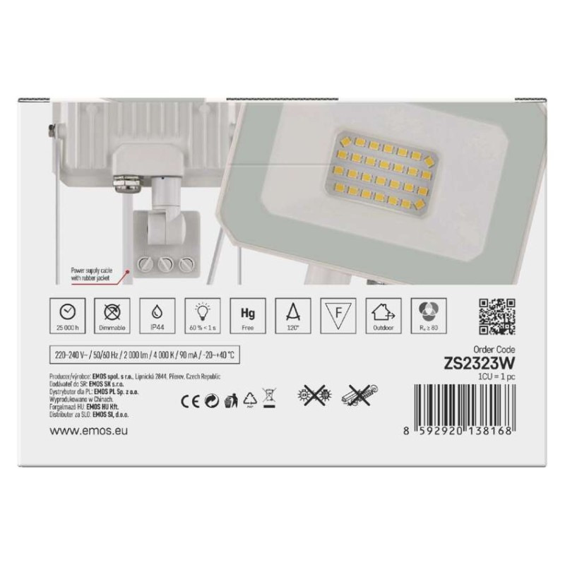 LED reflektor SIMPO, 20W, PIR, neutrálna biela 7
