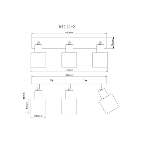 Stropné svietidlo, kov, piesková matná, kov chrómovaný, sklo biele, DxŠxV: 410x80x185mm, bez žiarovi 13