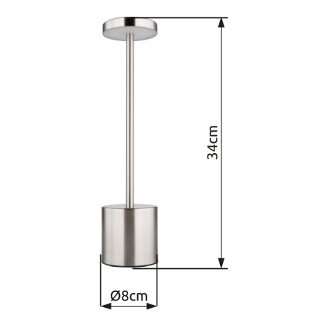 Nabíjateľná stolová lampa, kov matný nikel, plast biely, dotykové zapnutie/vypnutie, plynulé dotykov 11