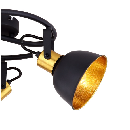 Stropné svietidlo, kov čierny, kov zlatý, Ø250, V:190, bez žiaroviek 3xE14, max. 25W 230V 11