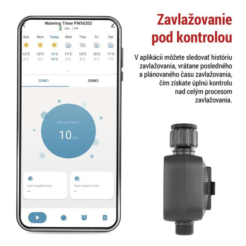 Časovač zavlažovania GoSmart, Bluetooth 5.0, 2 výstupy 3
