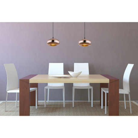 Závesné svietidlo, kov čierny, sklo medenej farby, Ø280, V:1200, bez žiarovky 1xE27, max. 60W 230V 7