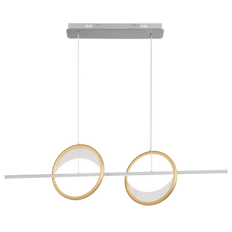 Závesné svietidlo, hliník strieborný a zlatý, akryl číry, plast biely, stmievateľné, niekoľko úrovní 9