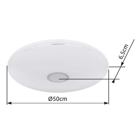 Stropné svietidlo,akryl biely,chróm,trblietavý efekt,kompatibilné s Google Assistant a Alexa,časovač 13