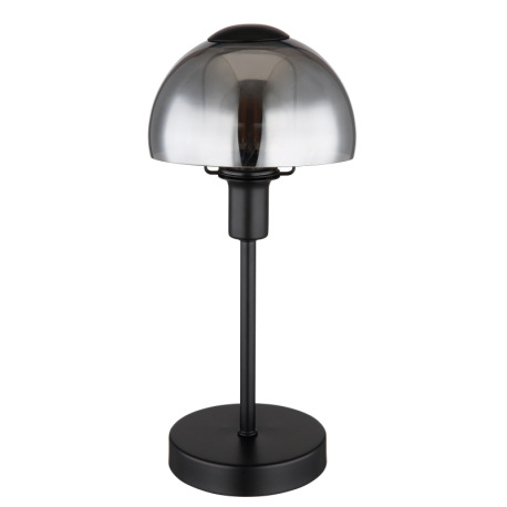 Stolové svietidlo, kov čierny, sklo dymovej farby, kábel PVC čierny, dotykové zapínanie/vypínanie, ø 8