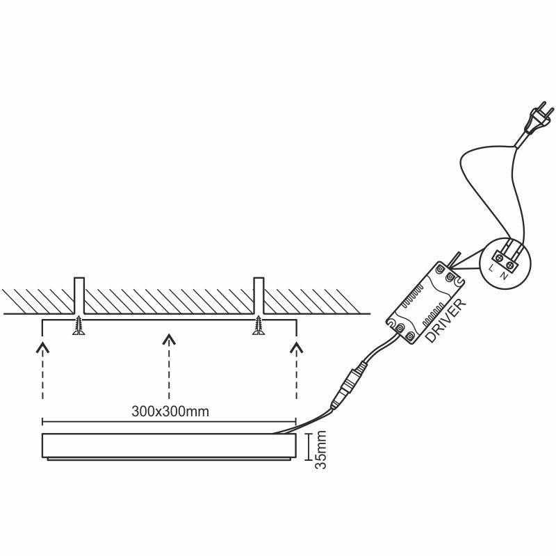 LED prisadený panel 24W / PSSF / SMD / 4000K / WH - LPL425 2