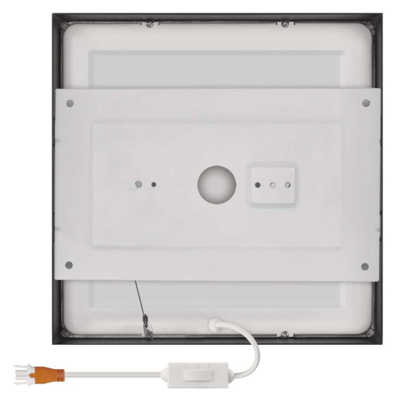 LED prisadené svietidlo, štvorec, čierne, 21W, CCT 6