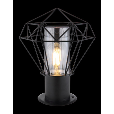 Vonkajšie svietidlo, nehrdzavejúca oceľ čierna, kov čierny, plast priehľadný, IP44, Ø 255, V:315, be 2